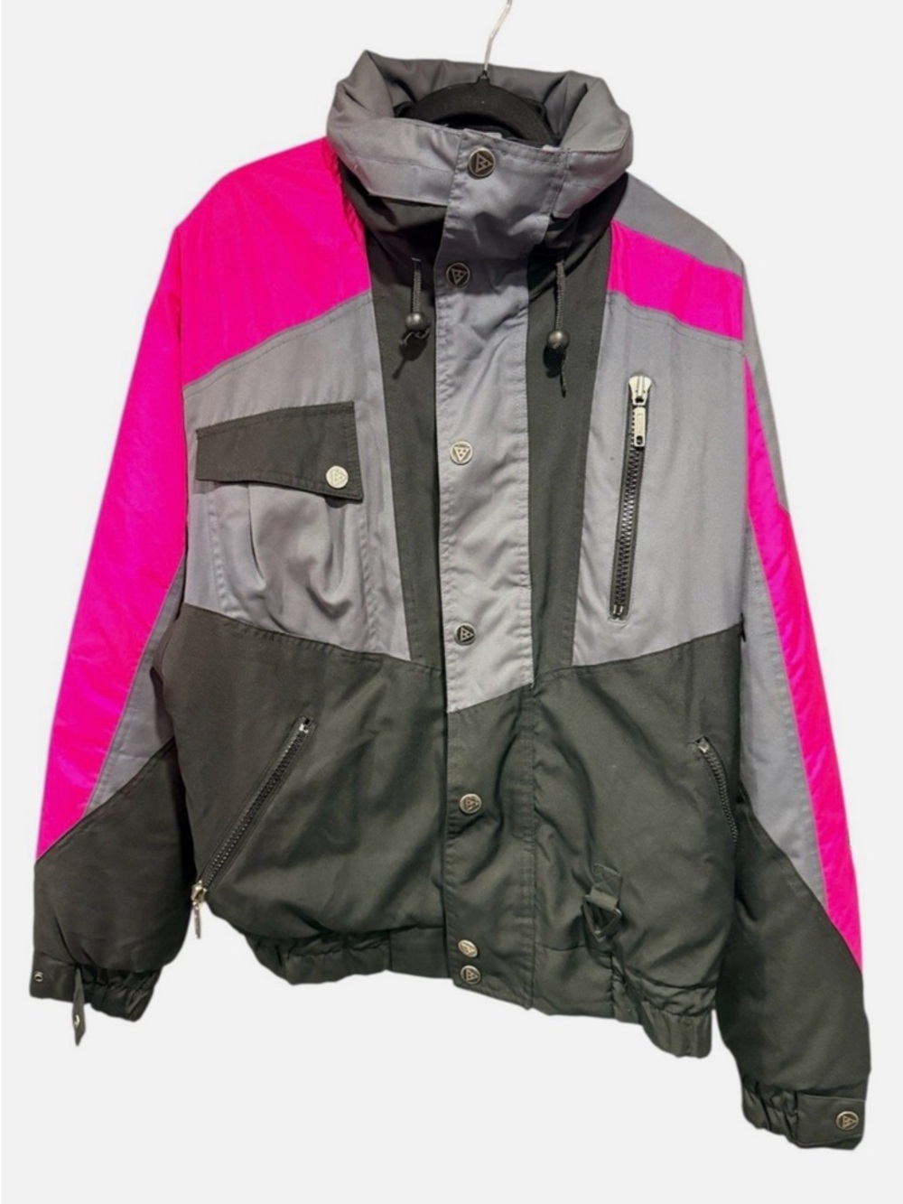 Men's Black bear Colorblock Ski Jacket in Pink, Gray & Black